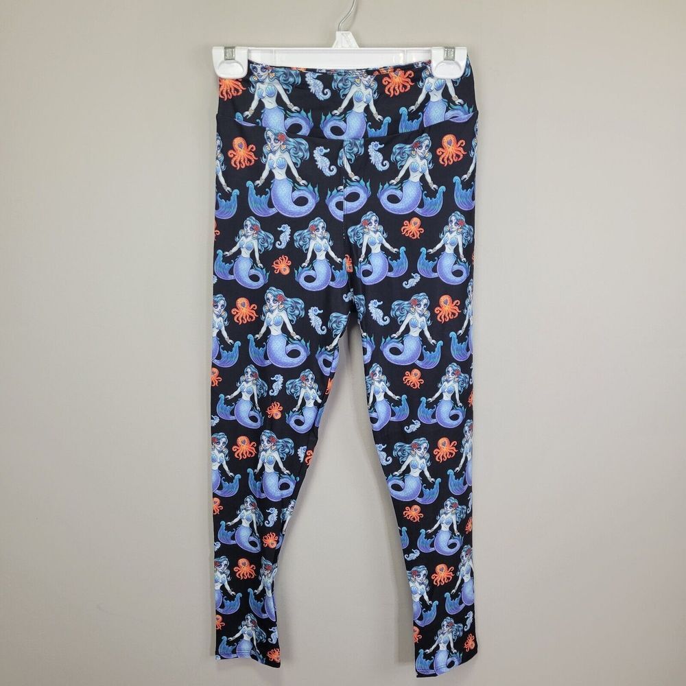 Dren Designs Sugar Mermaid Polyester‎ Spandex Ankle Leggings Tall And Curvy